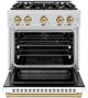 ZLINE Select Autograph Edition 30" Satin Stainless Steel Convection Pro Style Gas Range with White Matte Door and Champagne Bronze Accents-1