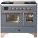 Ilve® Majestic III 40" Blue Gray Pro Style Dual Fuel Natural Gas Range with Triple Glass Door and Copper Trim-0