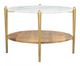 Zuo® Mina White Marble Top Coffee Table with  Gold Frame -2