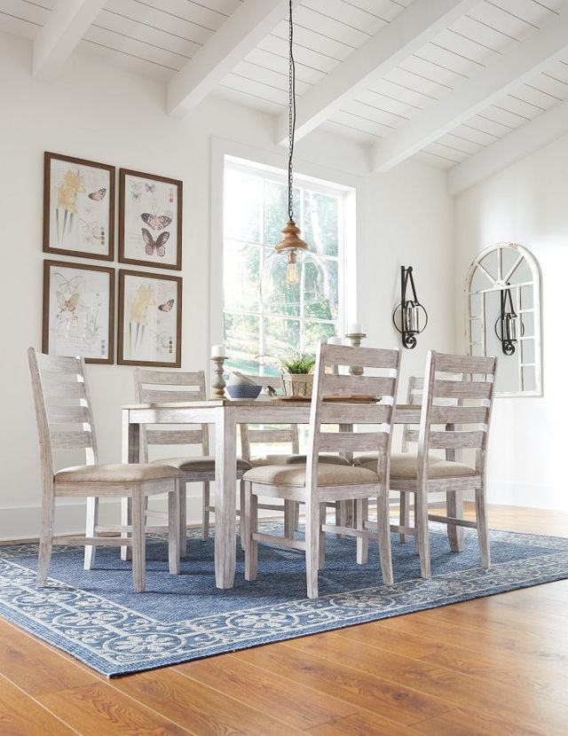 Signature Design by Ashley® Skempton 7-Piece White/Light Brown Dining Table Set-2