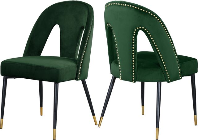 Meridian Furniture Akoya Green Velvet Dining Chair-3
