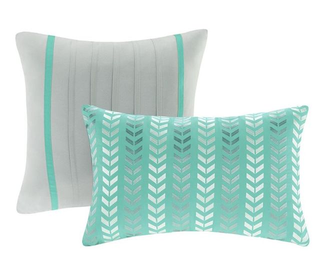 Olliix by Intelligent Design Nadia Teal Twin/Twin XL Reversible Coverlet Set-3