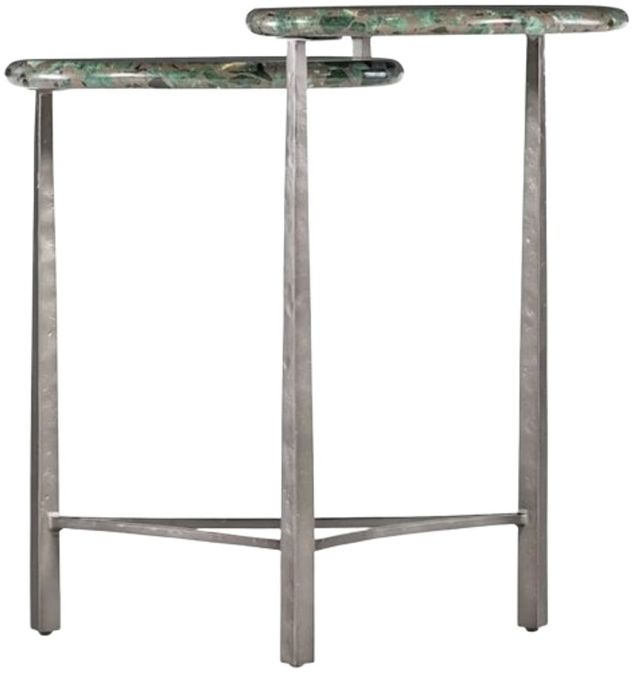 Hooker® Furniture Commerce and Market Antares Black/Charcoal/Green End Table with Pewter Base-2