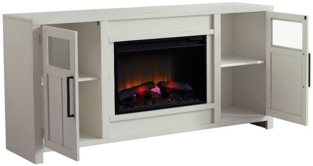 aspenhome® Finnegan White 68" Fireplace Console-1