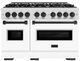 ZLINE Classic Series Autograph Edition 48" Satin Stainless Steel Pro Style Dual Fuel Range with White Matte and Door Matte Black Accents-0