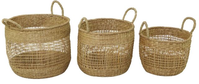 Deco Marche 3-Piece Brown Handmade Storage Basket Set-1
