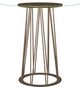 Amisco Customizable Calypso 42" Round Pub Bar Height Table with 0.5" Clear Glass/Walnut Veneer Top-0