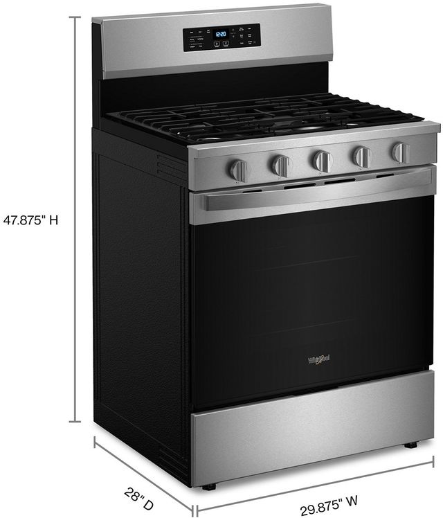 Whirlpool® 30" Fingerprint Resistant Stainless Steel Freestanding Gas Range-2