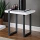Furniture of America® Eimear White End Table with Gray Steel Legs-2