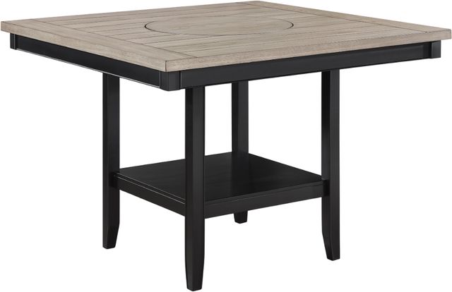 Crown Mark Fulton Light Gray Counter Table with Black Base-0