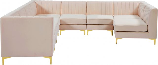 Meridian Furniture Alina Pink Velvet Modular Sectional-3