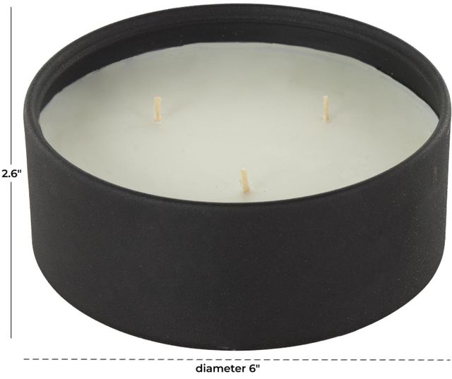 Deco Marche Black Creamy Vanilla Swirl Scented 3-Wick Candle with White Wax-2
