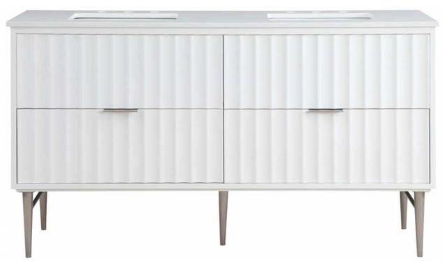 Meridian Furniture Modernist Chrome/White 60" Bathroom Vanity-2