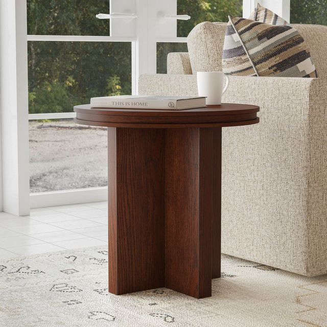 Flexsteel® Waterfall Walnut Round End Table-7