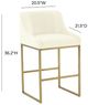 TOV Furniture Lisa by Inspire Me! Home Decor Cream/Gold Counter Stool-2