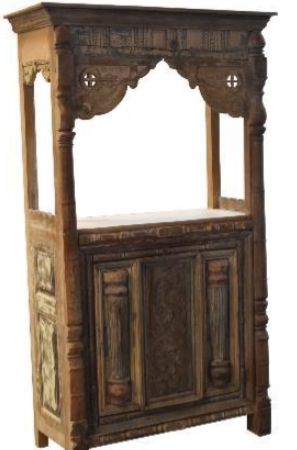 Jaipur Furniture Wdn Brown Old World Bar Counter-1