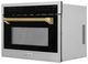 ZLINE Autograph Edition 24" 1.6 Cu. Ft. Stainless Steel Built-in Convection Microwave Oven with Polished Gold Helix Handle-2
