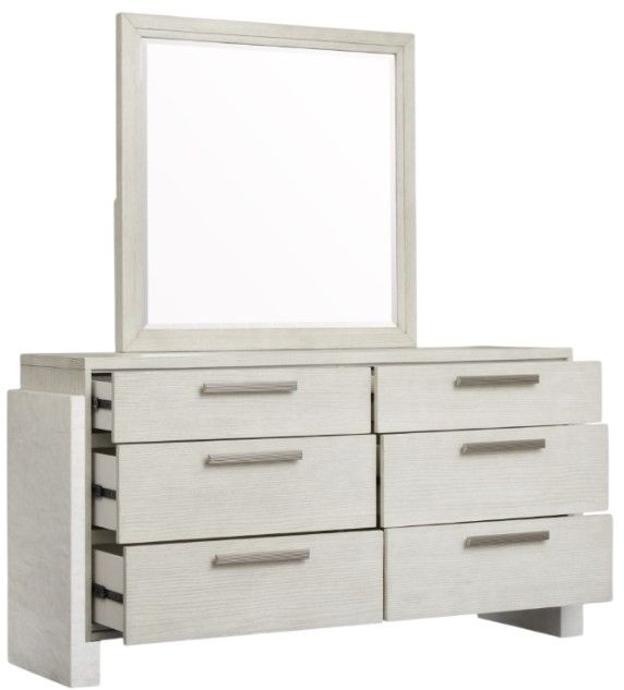 Magnussen Home® Lorelei Misty Cloud Dresser and Landscaped Mirror-1