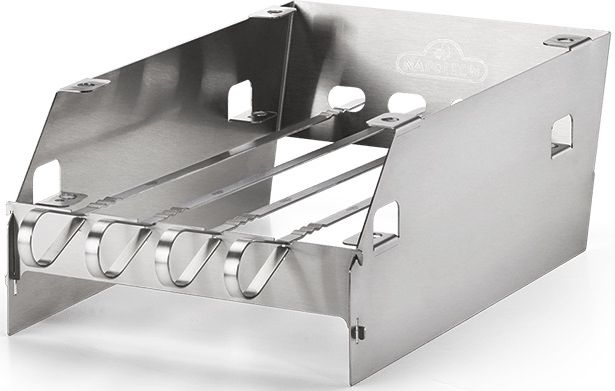 Napoleon Stainless Steel Large Side Burner Wind Guard with Skewer Rack-0