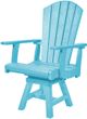 C.R. Plastic Generation Line Turquoise Addy Swivel Dining Arm Chair-1