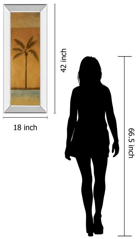 Classy Art Golden Palm l by Jordan Grey Mirror Framed Wall Art-2