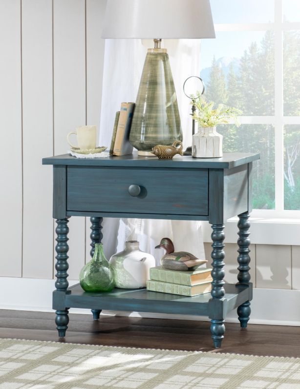 Legacy Classic Lake House Sea Glass Jenny Lind Open Nightstand-2