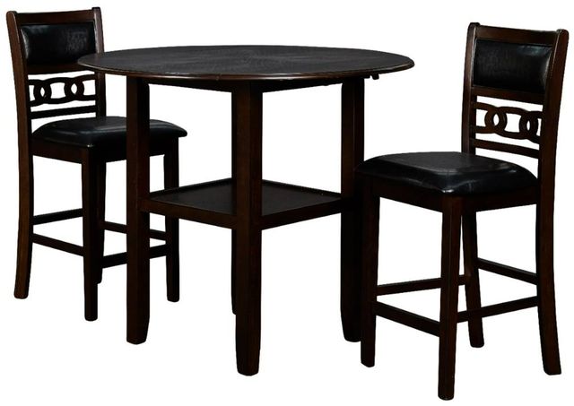 New Classic® Home Furnishings Gia 3-Piece Ebony Drop Leaf Counter Height Dining Set-0