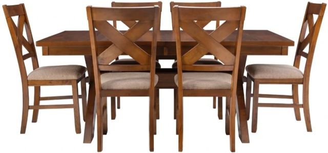 Powell® Kraven 7-Piece Beige/Dark Hazelnut Dining Set-0