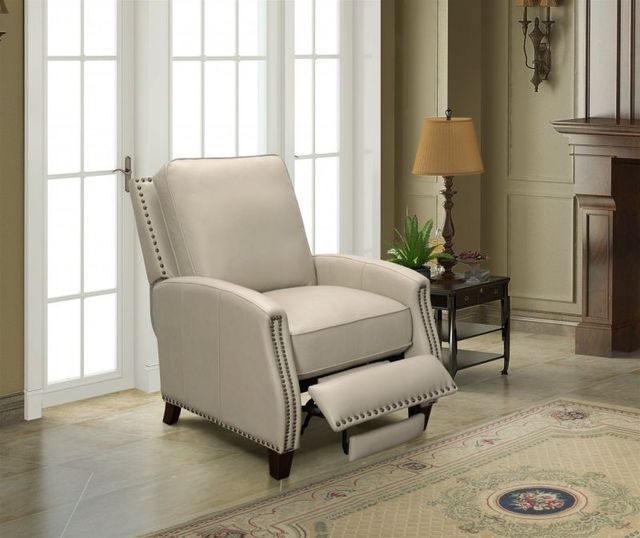 BarcaLounger® Melrose Shoreham Cream Leather Manual Recliner-3