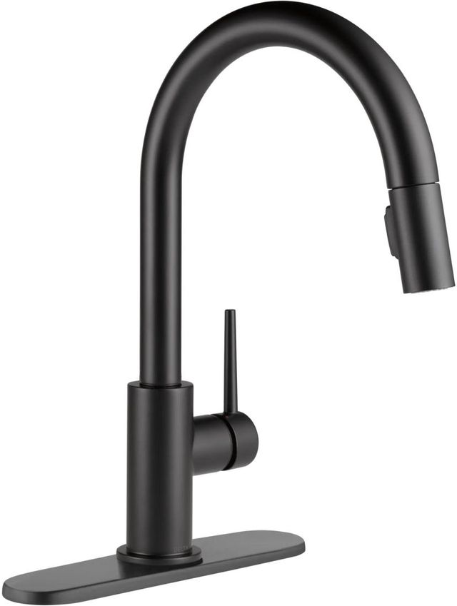 Delta Trinsic® Matte Black Single Handle Pull-Down Kitchen with Limited Swivel-2