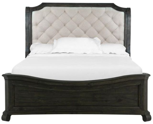 Magnussen Home® Bellamy Beige/Peppercorn King Upholstered Sleigh Bed-2