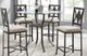 Bernards Diamond Glass Top Counter Table with Dark Gray Base-1