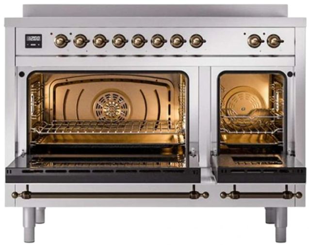 Ilve® Nostalgie II Series 48" Stainless Steel Pro Style Induction Range-0