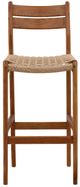 Dovetail Furniture Connelly Natural Synthetic Rattan/Teak Wood Outdoor Barstool-1