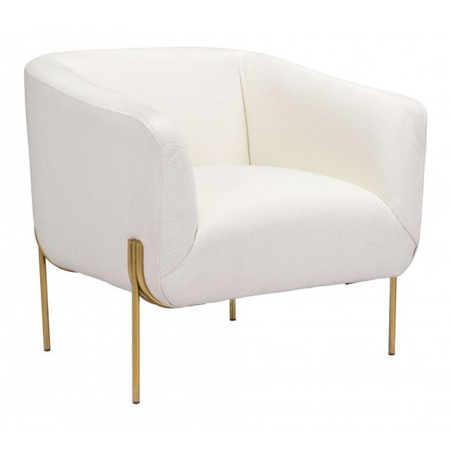 Zuo® Modern Micaela Ivory/Gold Arm Chair-0