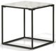 Korson Furniture Tokko White End Table with Black Metal Frame -0