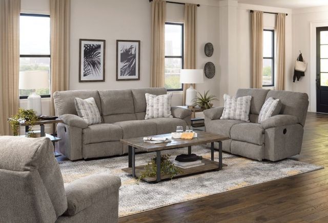 Catnapper® Tyler Pewter Manual Reclining Loveseat-1