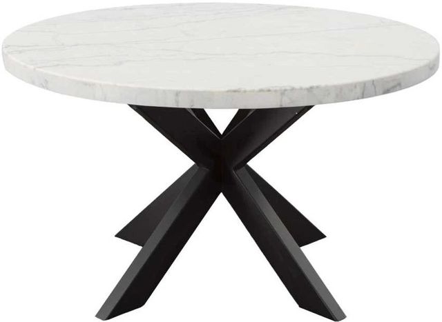 Steve Silver Co. Xena White Dining Table with Ebony Base-0