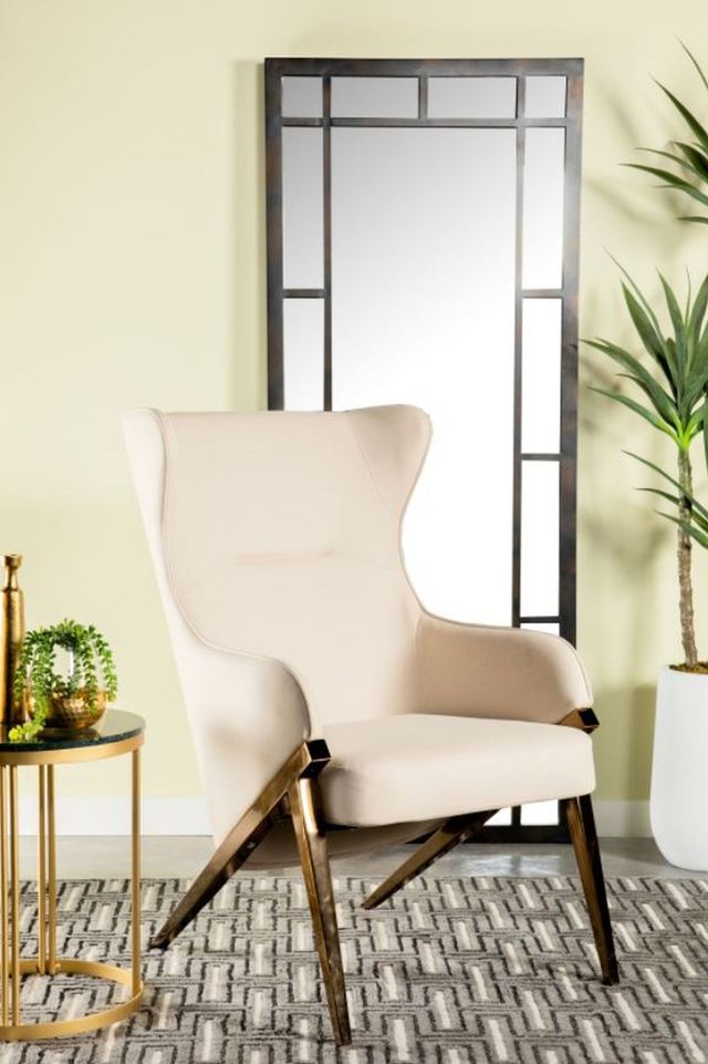 Coaster® Walker Cream/Bronze Upholstered Accent Chair-1