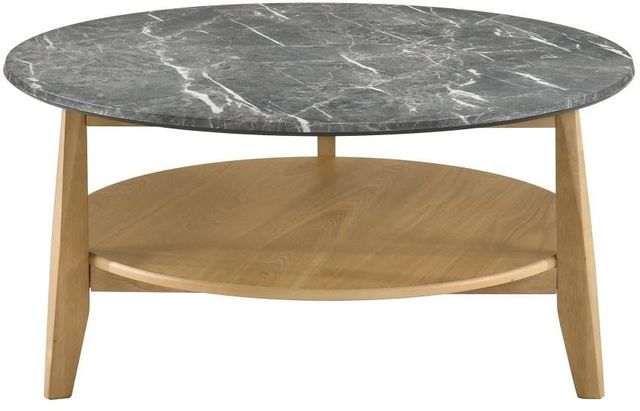 Coaster® Bradley Gray Coffee table with Natural Base-3