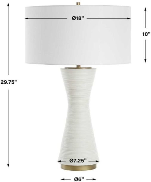 Uttermost® Ridgeline Matte White Table Lamp-3