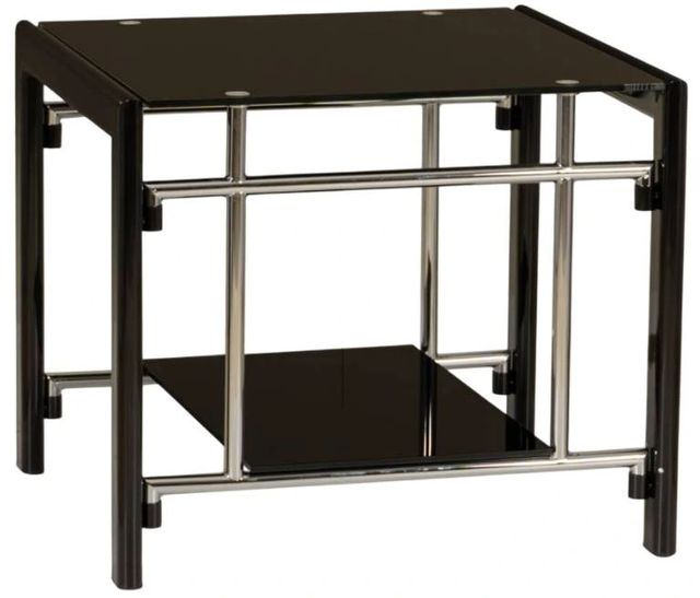 Powell® Rectangular Black End Table-0