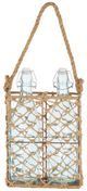 A & B Home Beige Jute and Metal Basket with Bottles-0