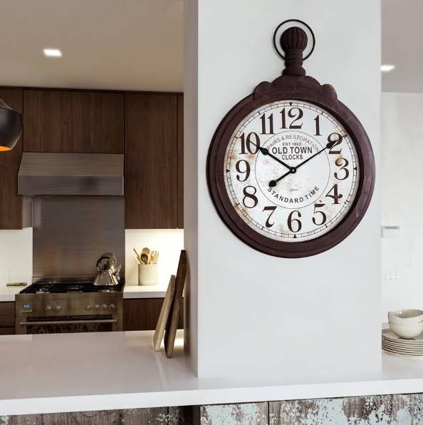 YHD Old Town Brown/White Wall Clock-1