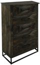 International Furniture Direct Teak Stained Dark Chest-0
