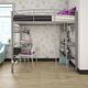 dhp furniture® Sage Studio Silver Twin Metal Loft Bed with Integrated Desk and Shelves-4