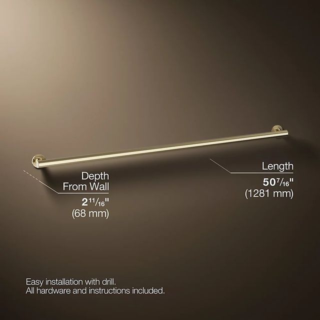 KOHLER® Purist® Vibrant French Gold 48" Grab Bar-2
