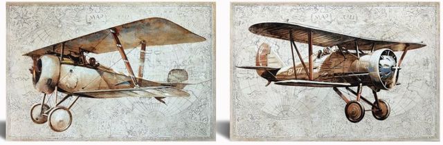 Classy Art 2-Piece 28" Hand Painted Textured Canvas in Frame Wall Art Set-1