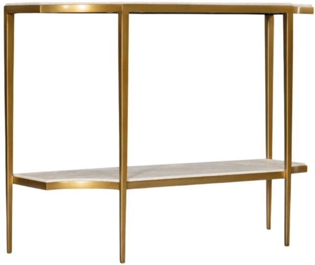 Hooker® Furniture Commerce and Market White Console Table with Gold Frame-0