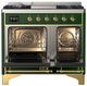 Ilve® Majestic III 40" Emerald Green Pro Style Dual Fuel Liquid Propane Range with Triple Glass Door and Brass Trim-1